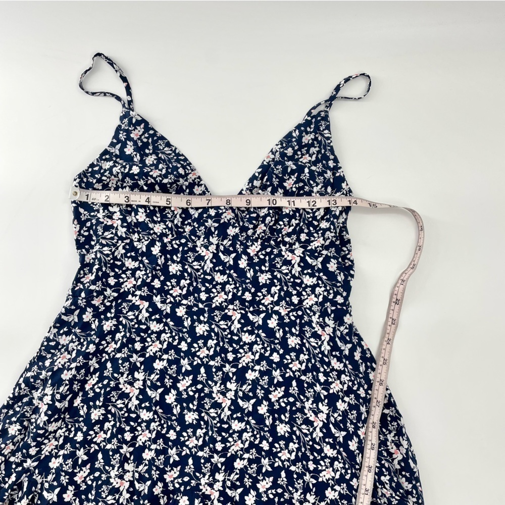 RUMOR Floral Ditzy Daisy Navy Blue spaghetti strap lined mini‎ dress - Picture 3 of 9
